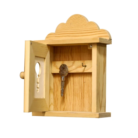 Caixa de exibição de armazenamento de chave de madeira com dobradiça antiga de madeira maciça para decoração de casa